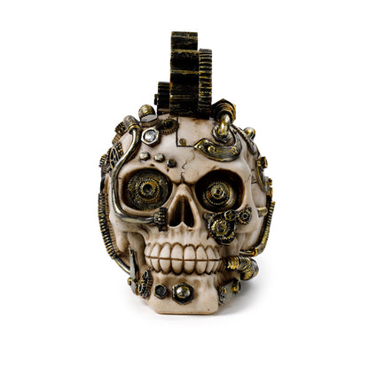 Close-up of Steampunk Skull showcasing intricate details