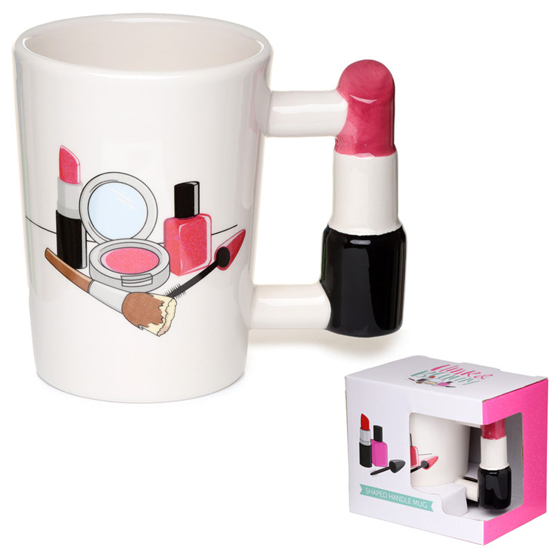 Giftable lipstick shaped ceramic mug