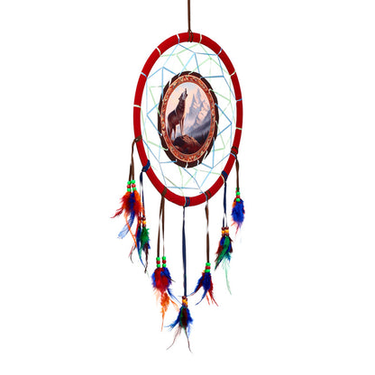 Dreamcatcher featuring mountain wolf design