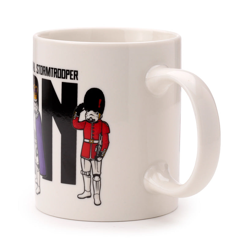 The Original Stormtrooper London mug displayed with hot beverage