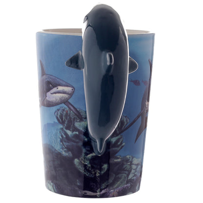 Lisa Parker Shark Shaped Handle Ceramic Mug close-up