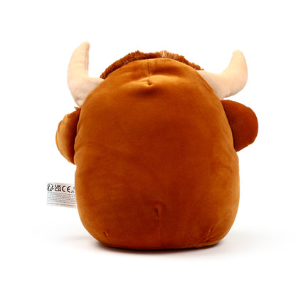 Squidglys plush toy Highland Coo Cow in a cozy setting