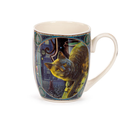 Lisa Parker Rusty Cauldron Cat Porcelain Mug side view