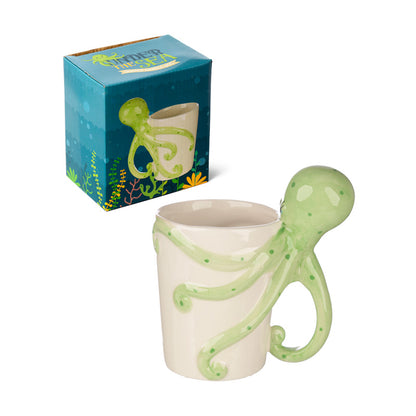 Lisa Parker Octopus Shaped Handle Ceramic Mug - Decorative Use