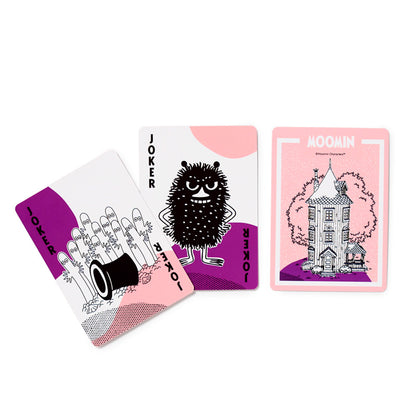 Moomin playing cards displayed as decorative piece