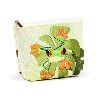Tropical Frogs PVC Purse displayed with other items
