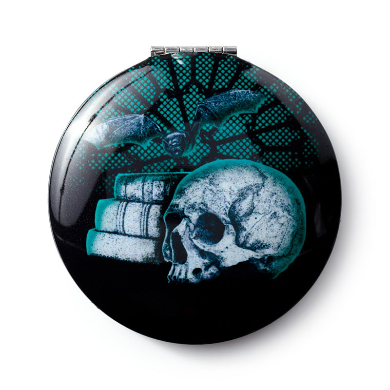 Gothica Compact Mirror open showing reflection