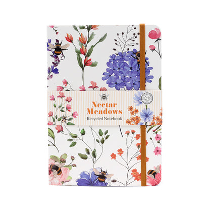 Eco-Friendly Recycled Paper A5 Lined Notebook - Nectar Meadows Cover