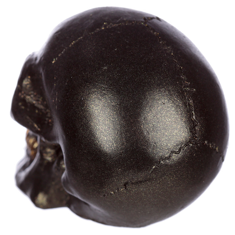 Gothic Iridescent Skull Ornament side view
