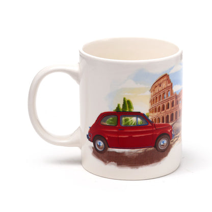 Fiat 500 Rome Porcelain Mug top view