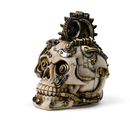 Steampunk Skull displayed on a shelf