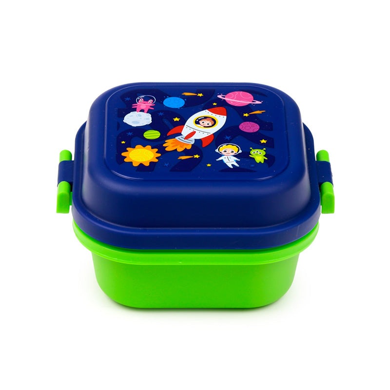 Bento Clip Lock Snack Lunch Box - Space Cadets on table