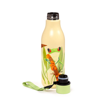 500ml insulated drinks bottle with Tropical Tree Frogs artwork