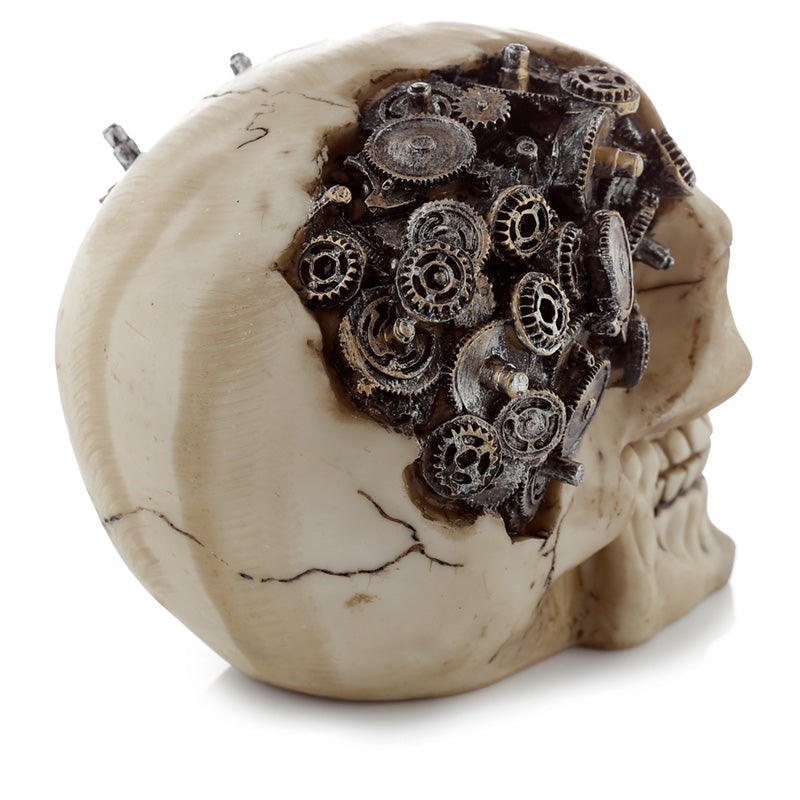 Display of the Fantasy Steampunk Skull Ornament in home decor