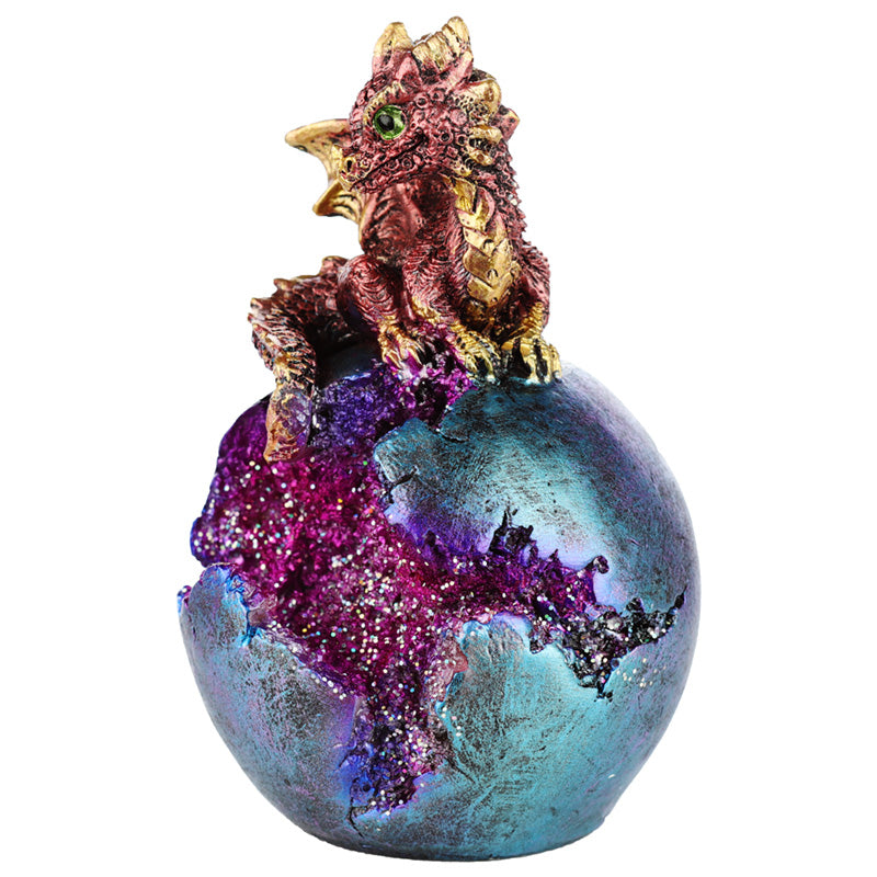 Geode Egg LED Baby Dragon Figurine in different angles