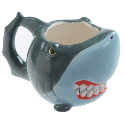 Close-up of shark novelty mug
