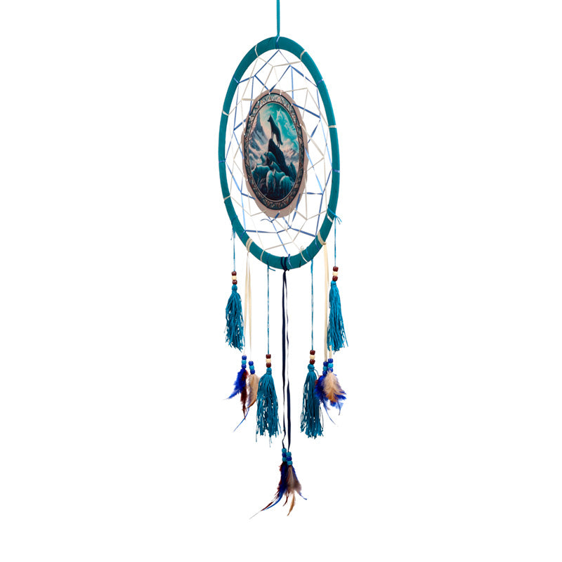 Medium Dreamcatcher Spirit of the Wolf Pack - Side View