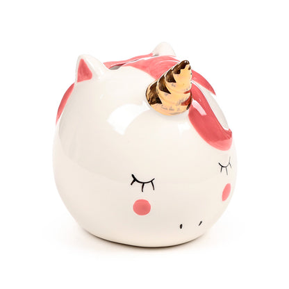 Enchanted Rainbows Unicorn Ceramic Money Box - Front View
