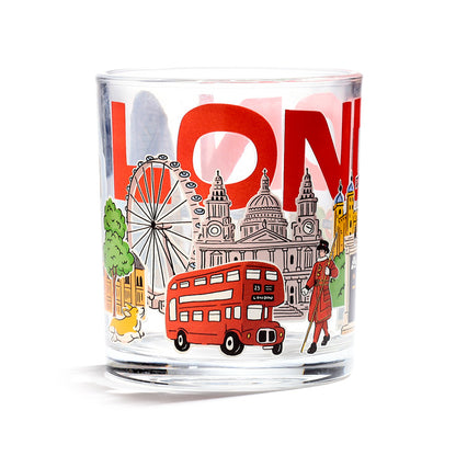 Elegant London Souvenir Glass Tumbler Set