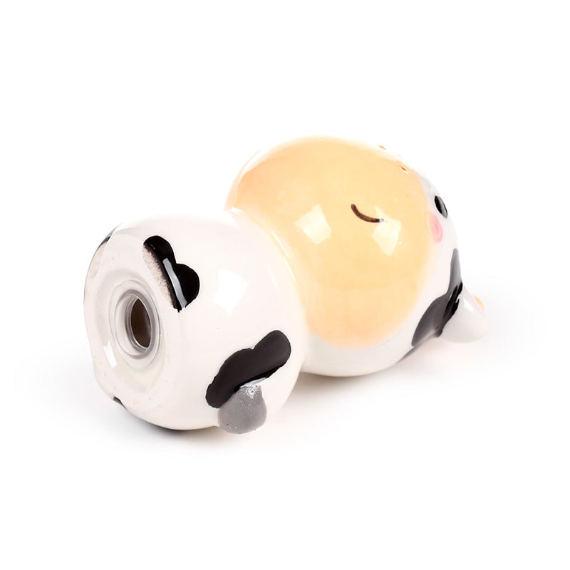 Decorative cow design ceramic salt and pepper shakers