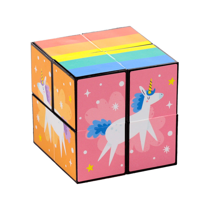 Children playing with Unicorn Magic Puzzle Cube Toy