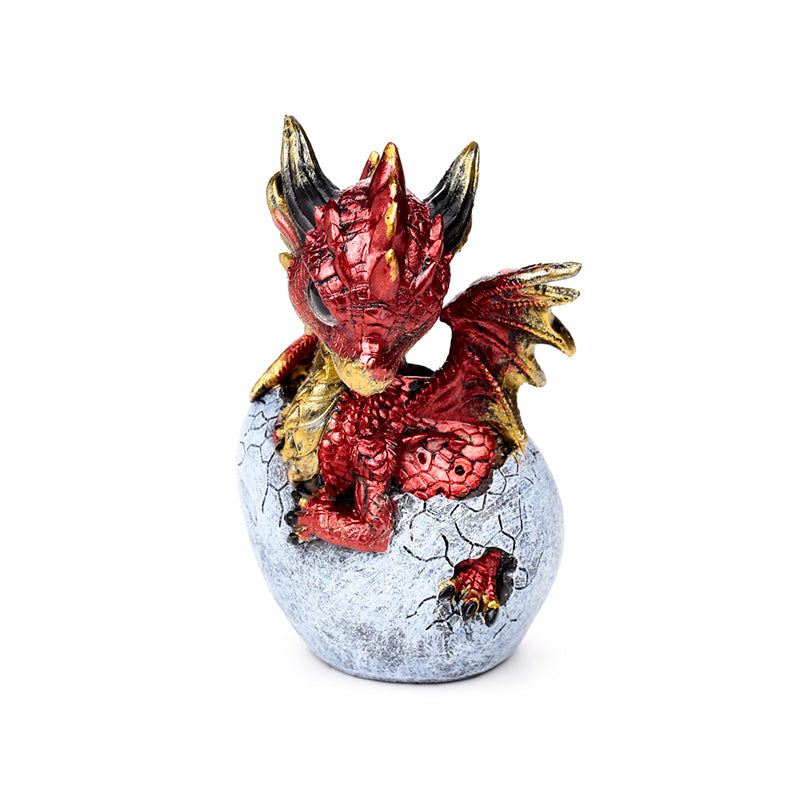 Baby Fire Dragon emerging from egg decorative ornament