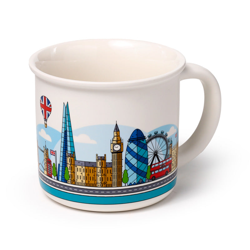 Porcelain Fine Rimmed Mug featuring London Icons