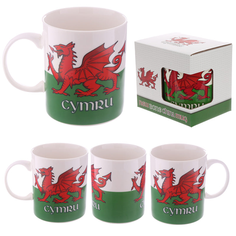 Welsh Dragon Porcelain Mug - Front View
