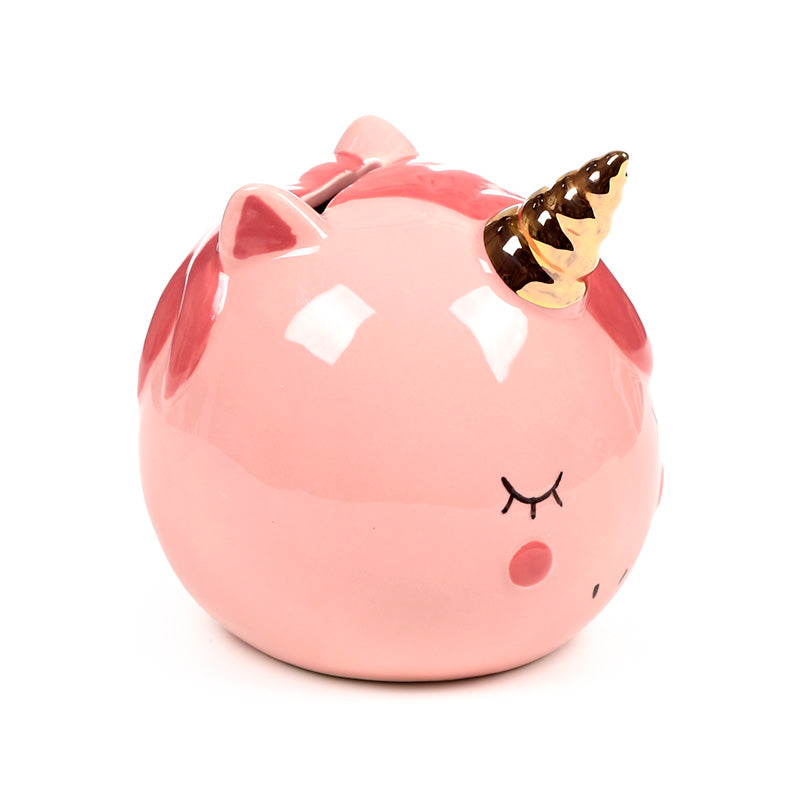 Ceramic Money Box Enchanted Rainbows Unicorn Pink decorative piece