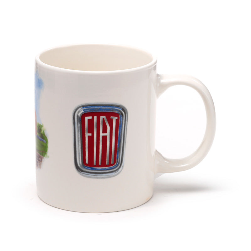 Fiat 500 Rome Porcelain Mug with coffee