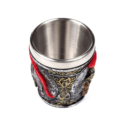 Roman soldier shot glass in a decorative setting