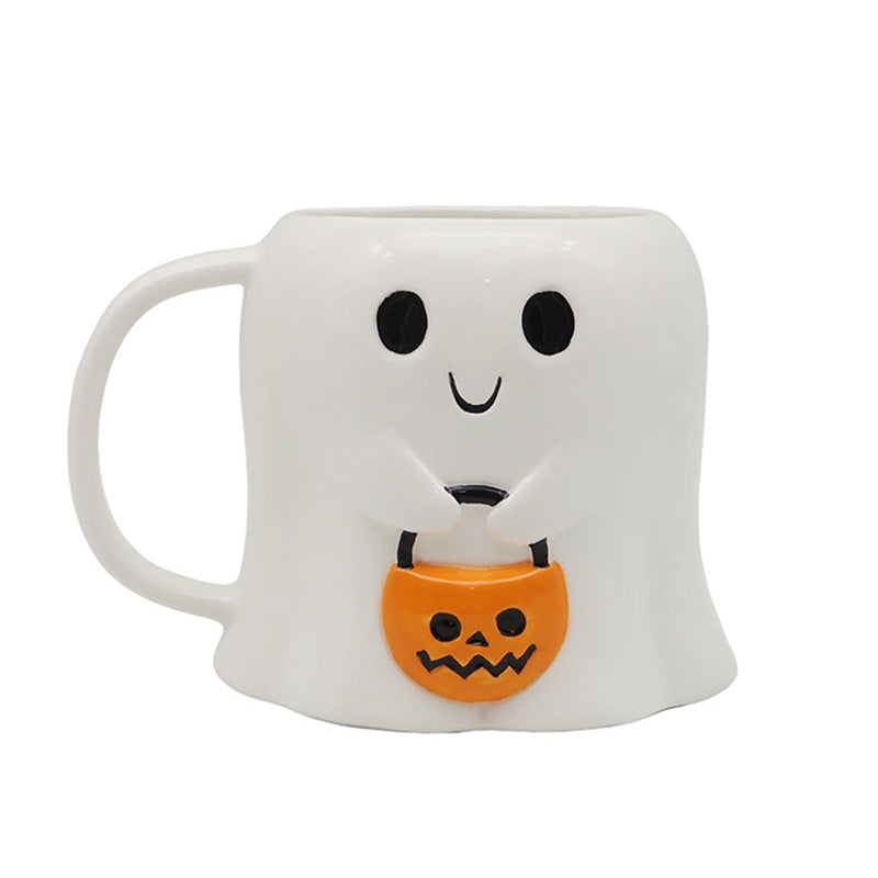 Spooky Trick or Treat Ghost Novelty Ceramic Mug