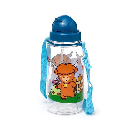 Durable 450ml water bottle for kids with flip straw