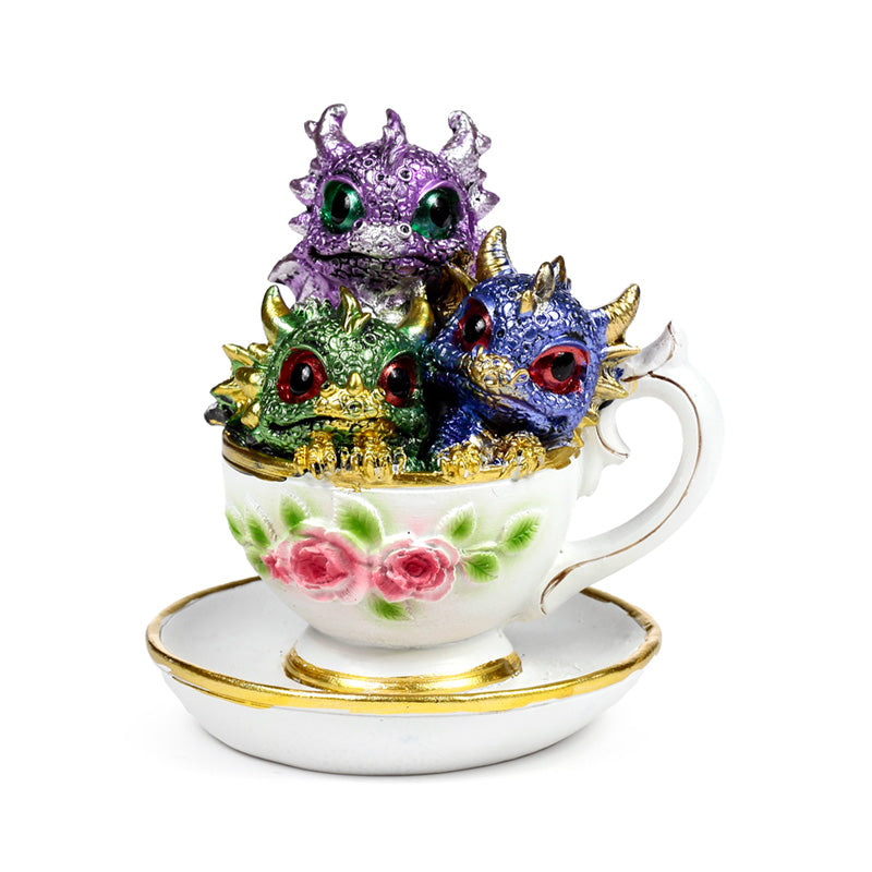 Elements Dragon Teacup displayed with tea