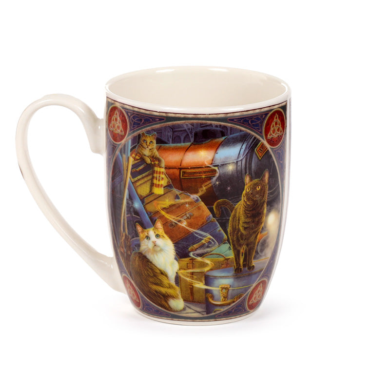 Lisa Parker Witchwood Express Cats Mug displayed