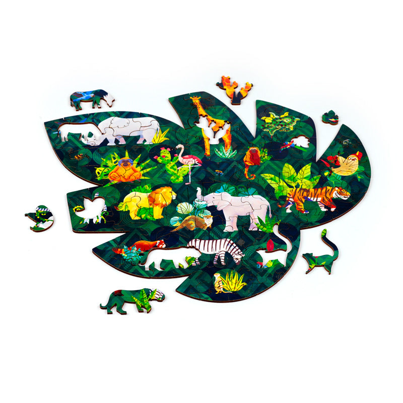 Close-up of Animal Kingdom jigsaw puzzle pieces