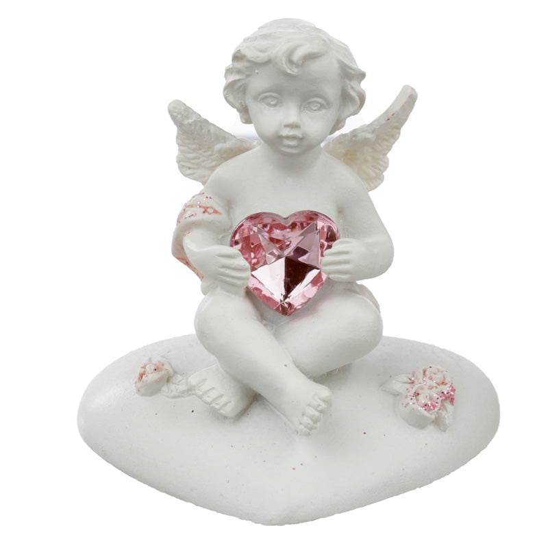 Decorative cherub ornament with rose heart