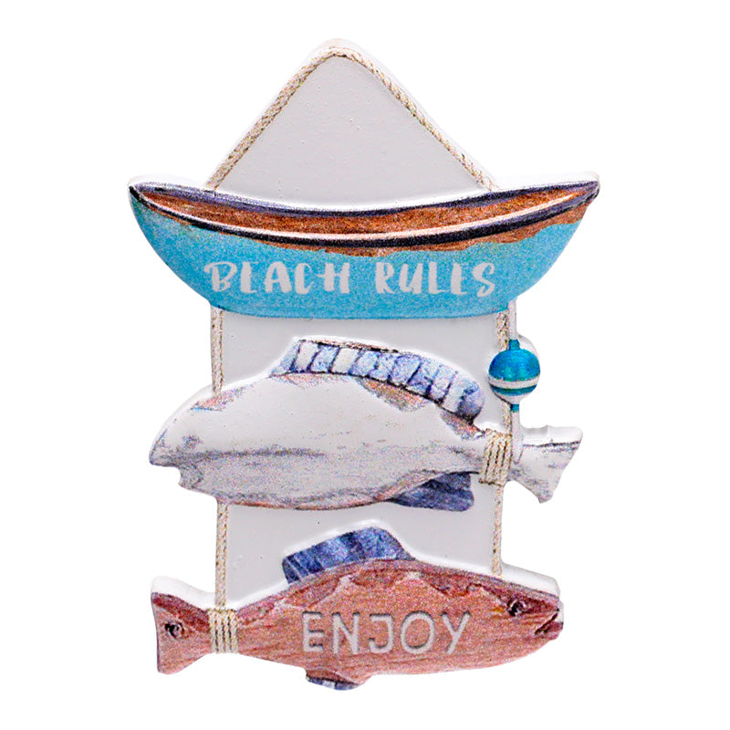 Nautical Fish Souvenir Magnet displayed with other decor