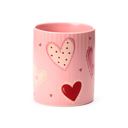 Charming Amore Hearts mug on display