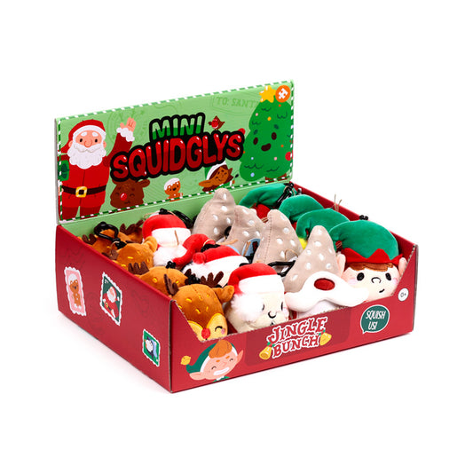 Squidglys Plush Keyring featuring festive friends