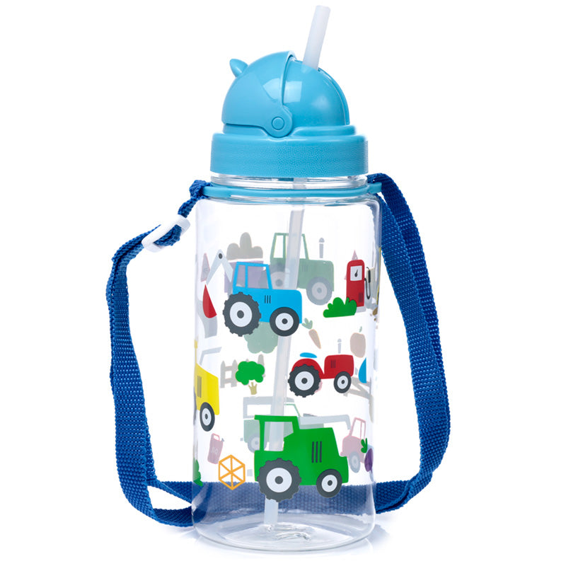 Children's Shatterproof Water Bottle - Little Tractors Design