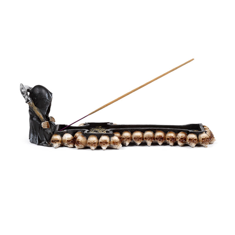 Reaper Death Cross Incense Burner with incense sticks