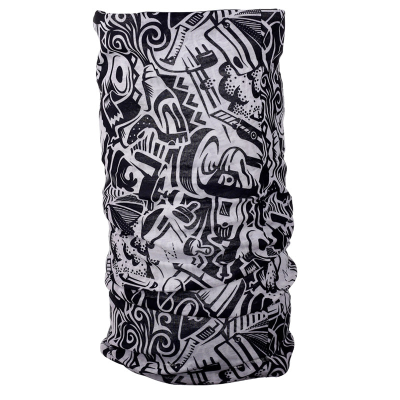 Stylish Black & White Graffiti Neck Warmer Tube Scarf