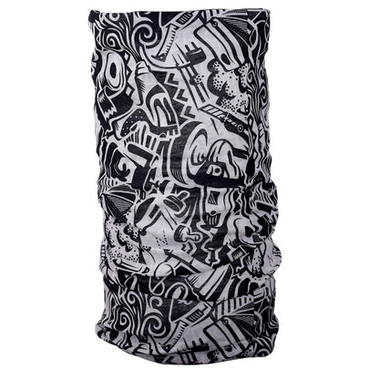 Stylish Black & White Graffiti Neck Warmer Tube Scarf