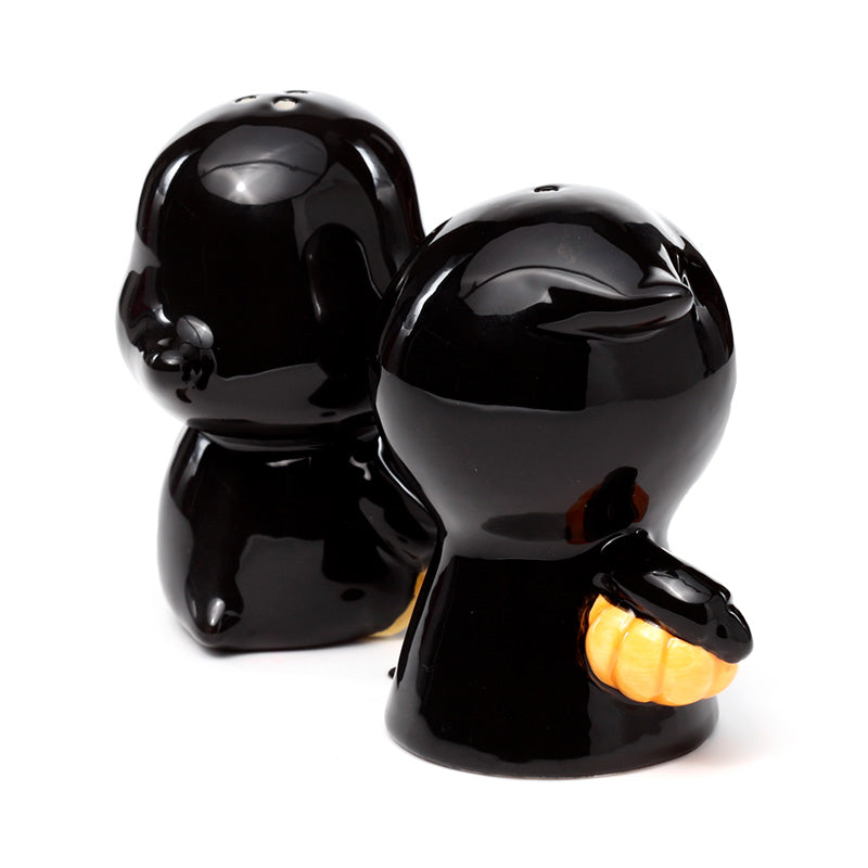 Ceramic Skull Boy & Ghost Boy Salt & Pepper Set