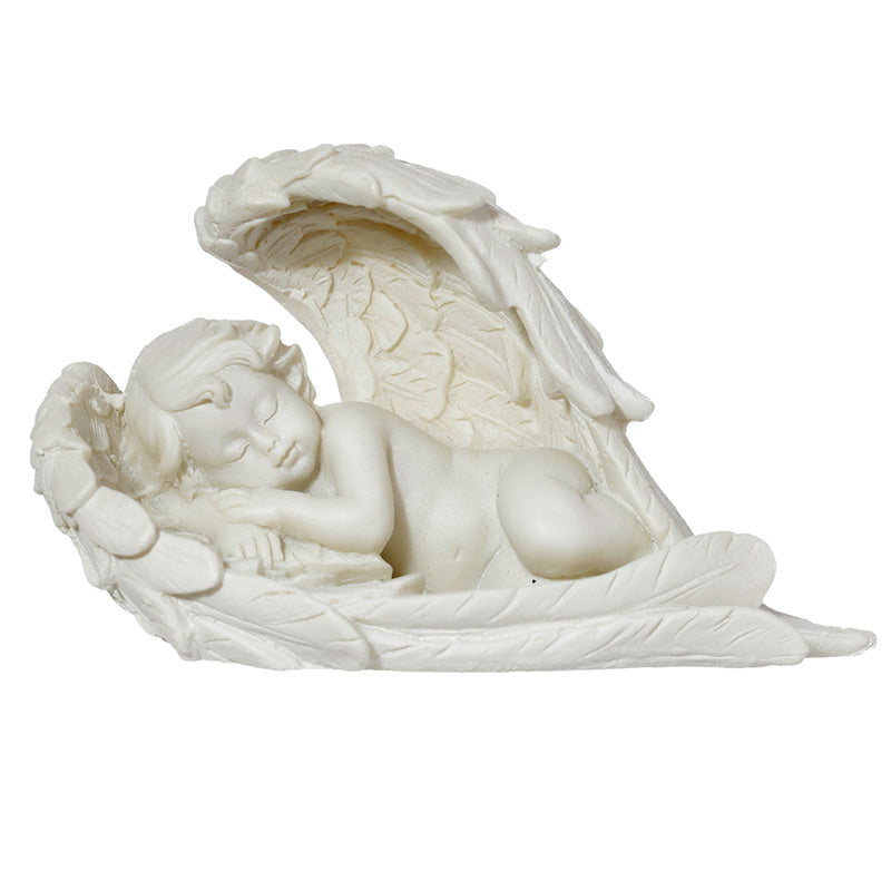 Sleeping Cherub Figurine on a shelf