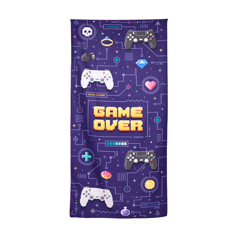 Microfibre Beach Towel - Game Over design