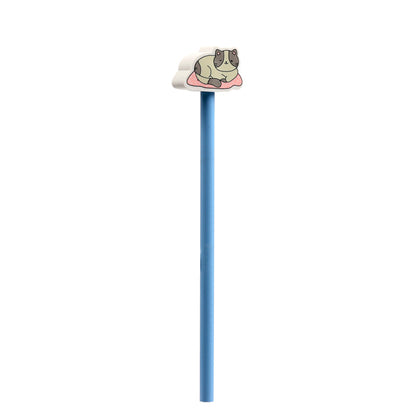 Cute Kitty Cat Pencil & Eraser Topper with stationery