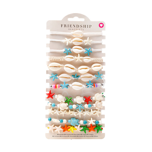 Shells & Starfish Bracelets - Coastal Decor Accent