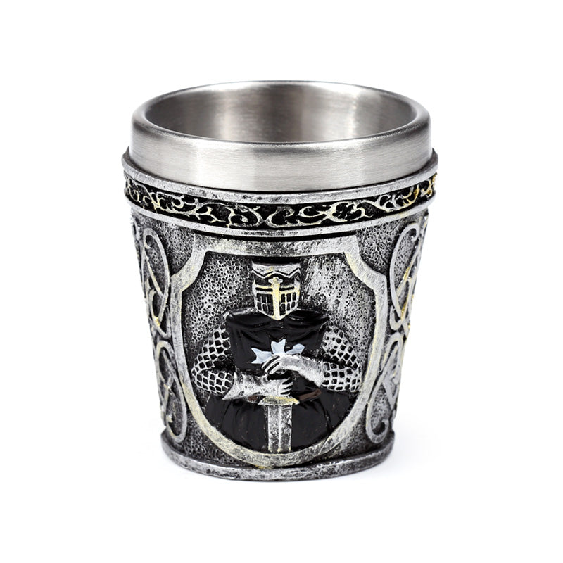 Medieval Black Knight Decorative Shot Glass - Front View